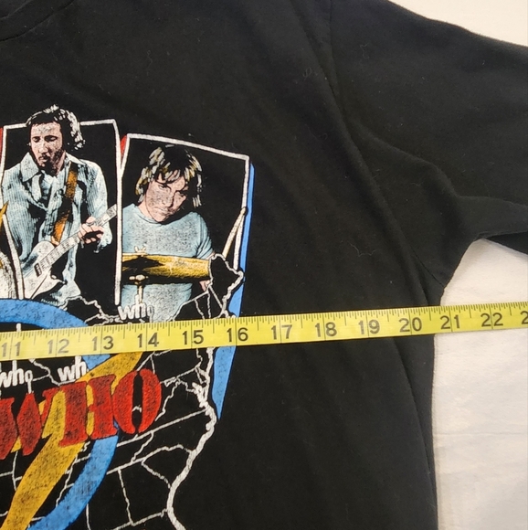 The Who Mens Black Vintage Tour Graphic Tee Shirt Band Image Short Sleeve, sz LG - Picture 5 of 7